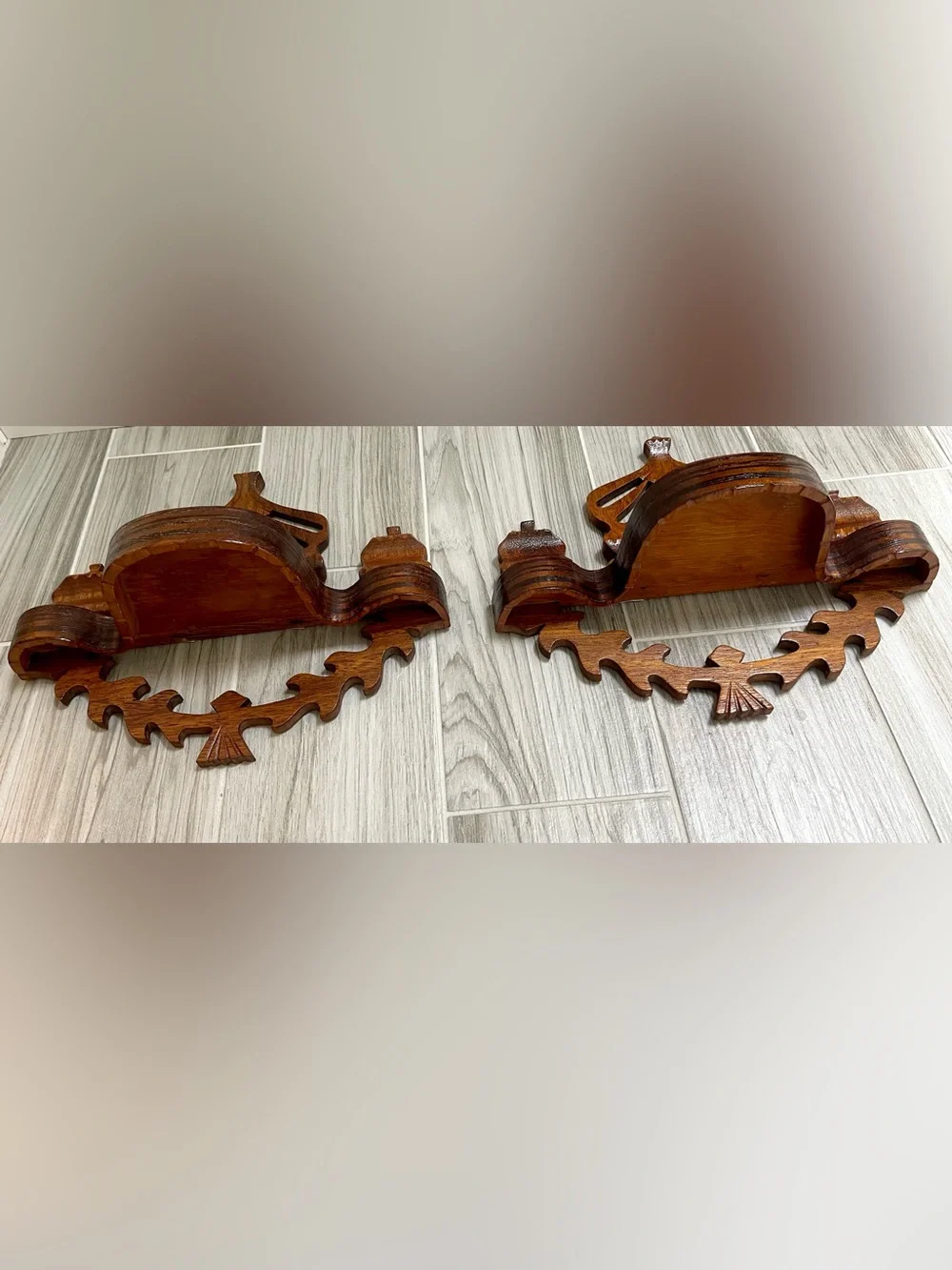 The Rare Antique (early 1900’s Handcrafted Victorian Wall Shelf/Pair of Two).